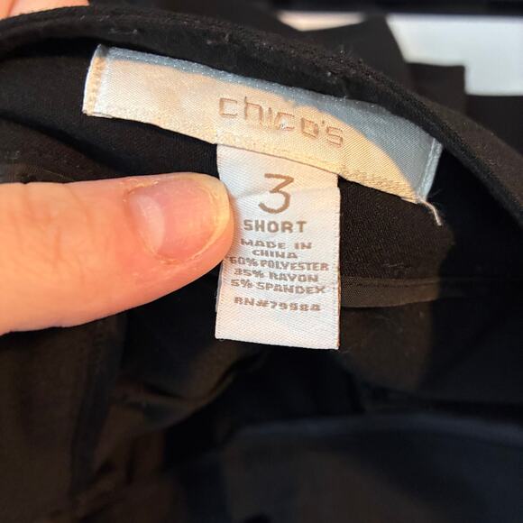 Chico's Wide Leg Dress Pants Women's 3/XL Short Black Stretch Career Office READ - Picture 10 of 11